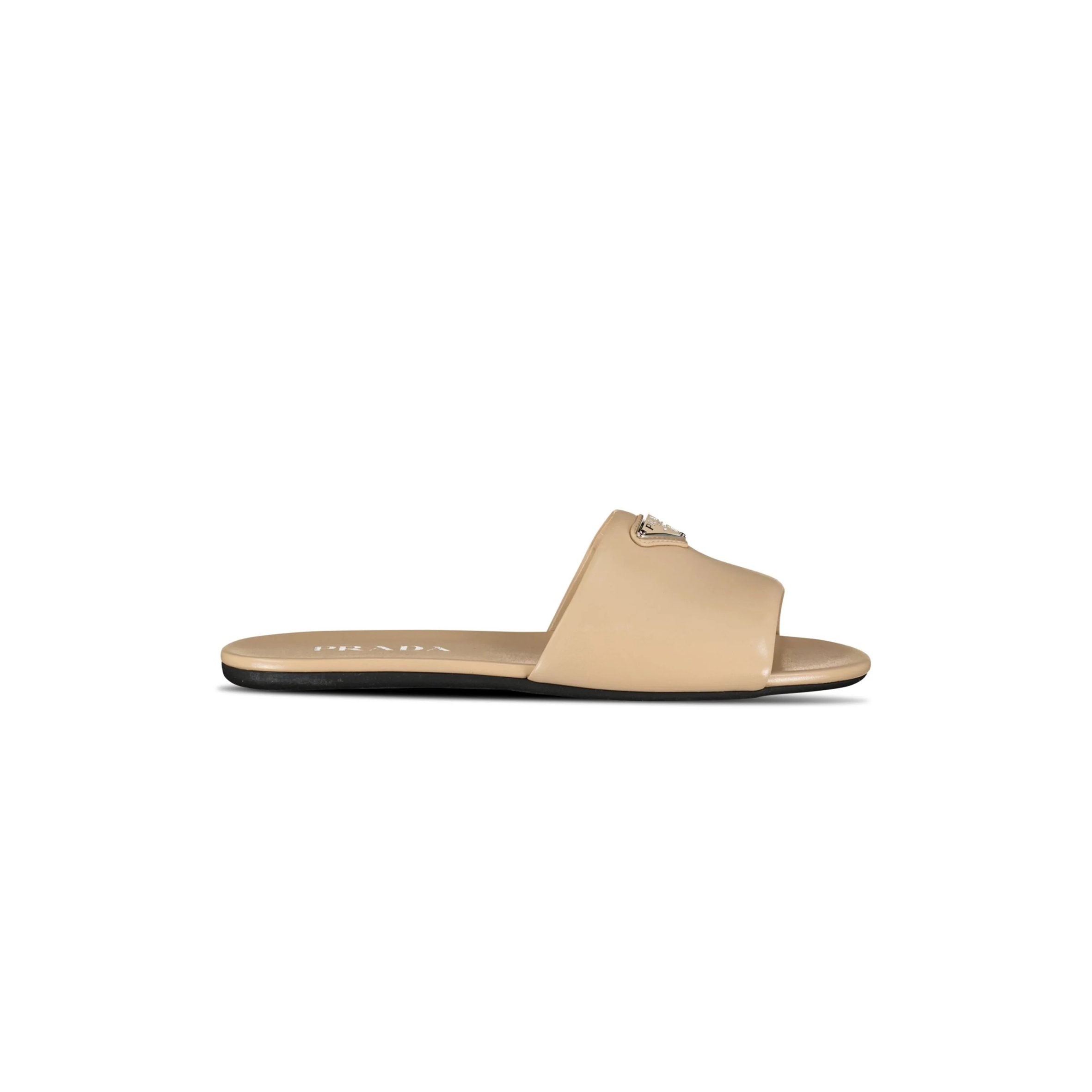 Pra*a saffiano patent leather slides 467608